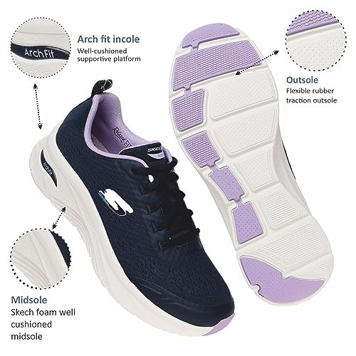 Skechers Women's Arch Fit D'Lux Cozy Path Lace Up Shoe - Image 4