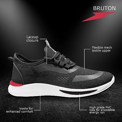 BRUTON Men Sports Running Training Gym Shoes - Grey - Image 5