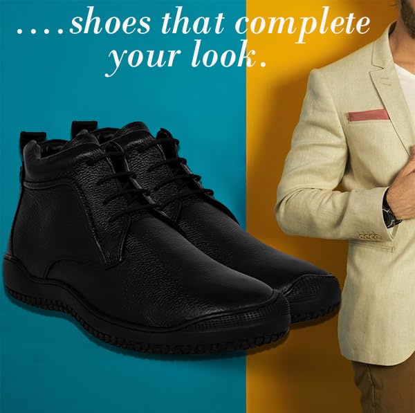 Allen Cooper Leather Lace-up Shoes - Black Brown - Image 4