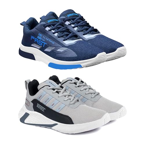 BRUTON Running Shoes for Men - Combo Pack (Blue, Grey) - Image 2