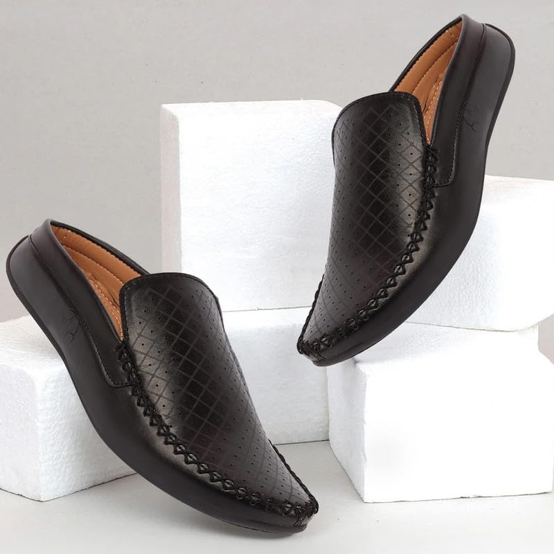 FAUSTO Mens Perforated Driving Moccasins - Image 4