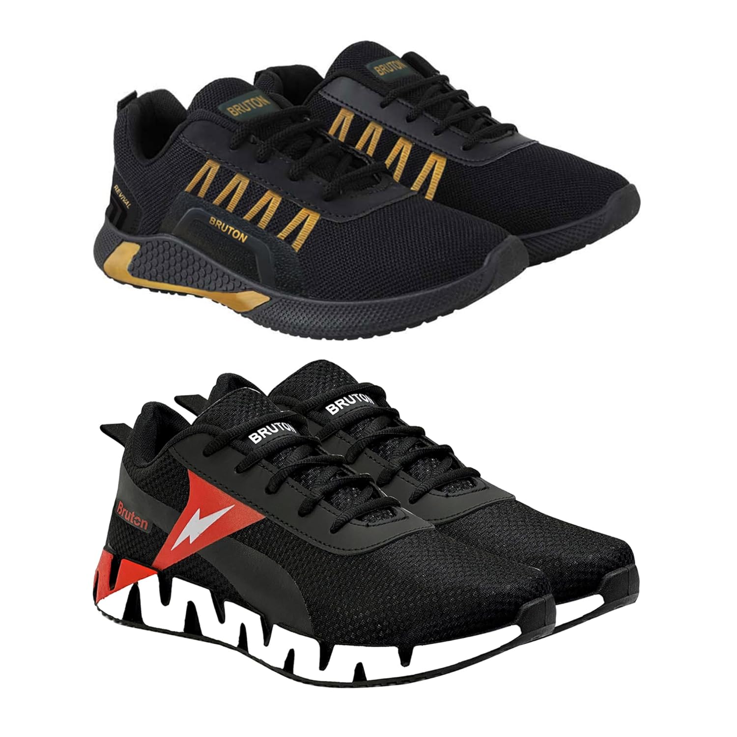 BRUTON Sports Running Shoes Lace-up Walking Shoes for Men & Boys - Combo Pack
